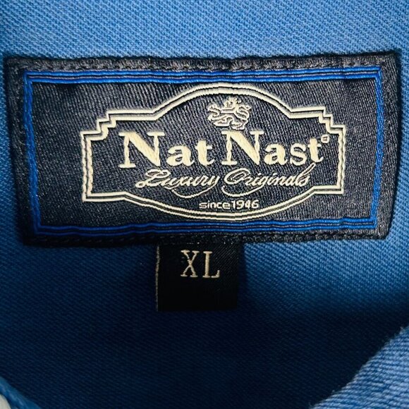 Nat Nast Size XL Vintage Silk Cotton Shirt Button Down Tropical Casual Work - Picture 5 of 8